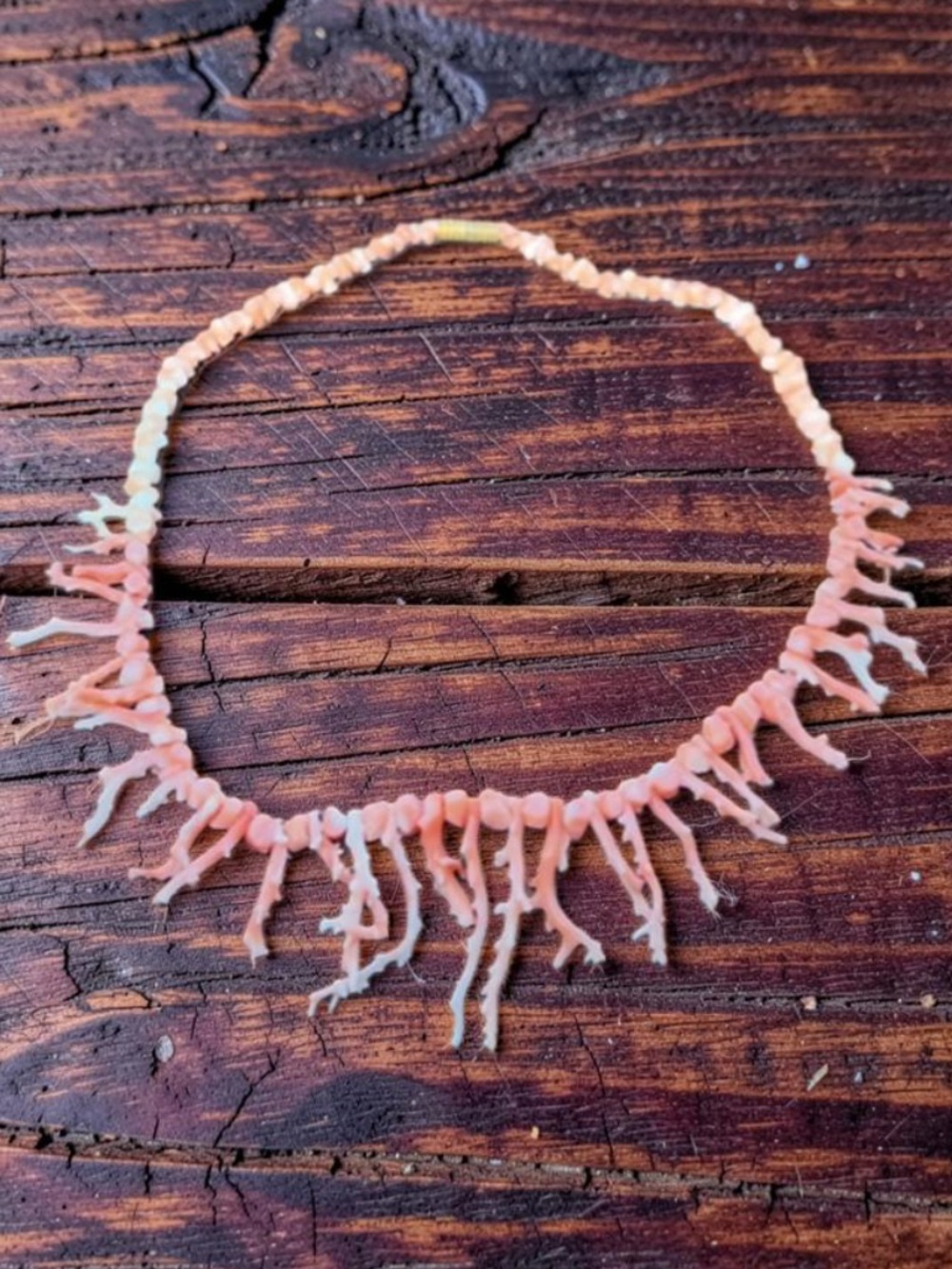 Angel Skin Coral Necklace ~ Vintage 
Delicate Branch Salmon Coral necklace